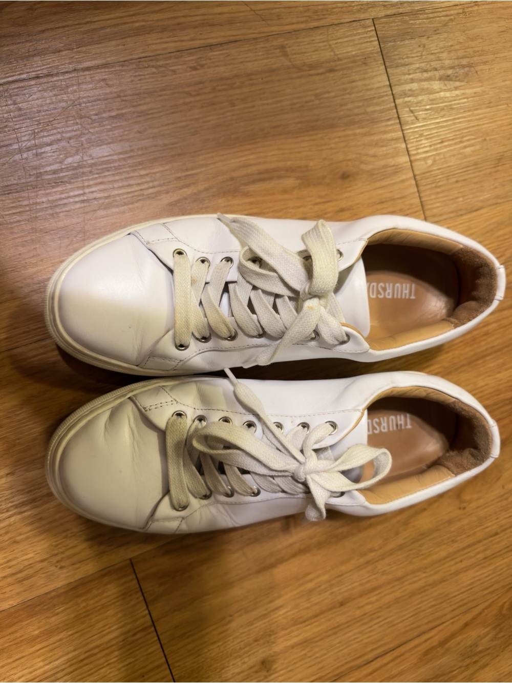 Thursday Boot Company White Leather Low-Top Sneakers